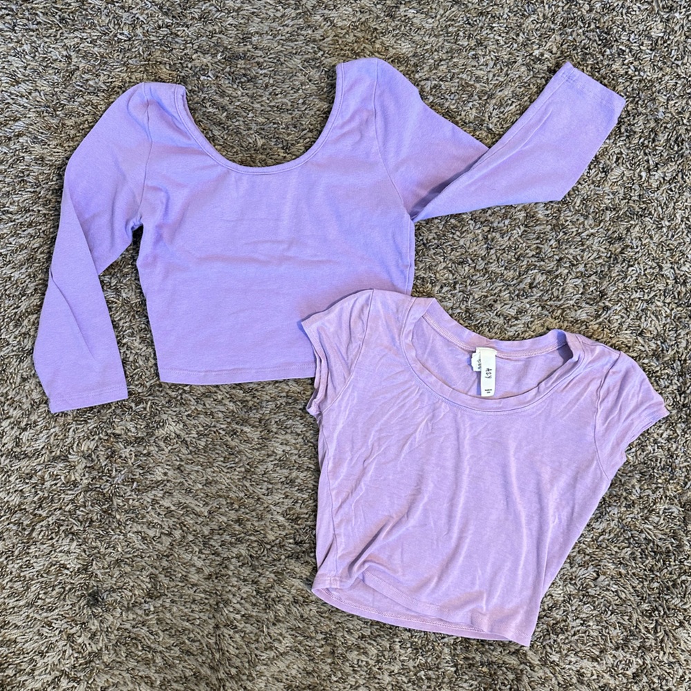 Two Purple Crop Tops